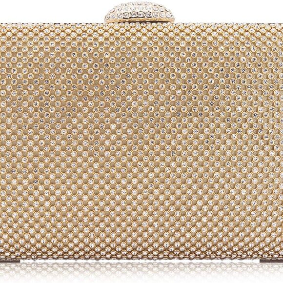 Dexmay Large Rhinestone Purse with Crystal Clasp Evening Clutch Bag Formal Party - Picture 1 of 8
